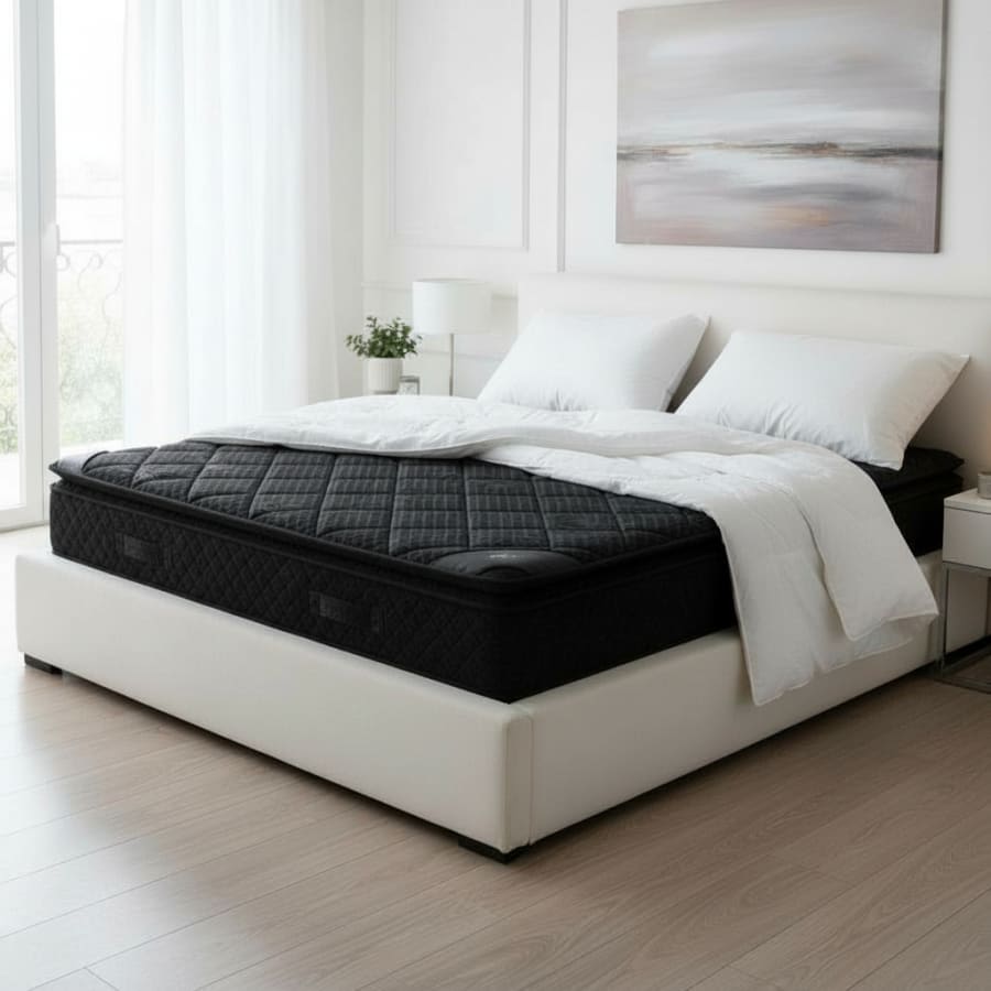 Matelas m&eacute;moire de forme et ressorts ensach&eacute;s 180x200 cm &eacute;paisseur 33 cm